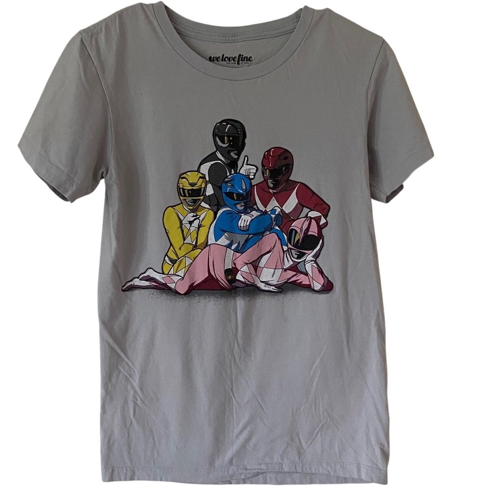 Power Rangers Graphic T Shirt Size L Gray Short‎ Sleeve Vintage Style